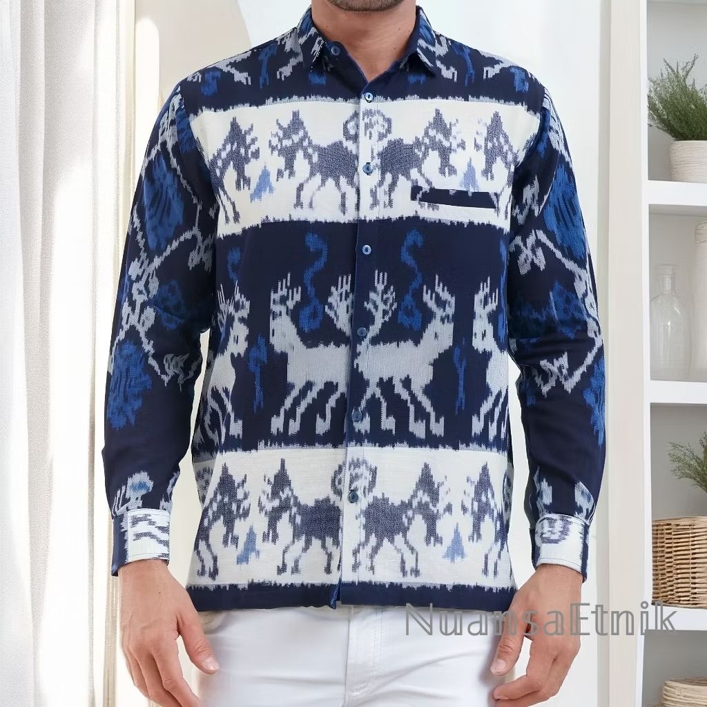 Kemeja Pria Tenun Troso Asli Jepara Lengan Panjang Dan Pendek