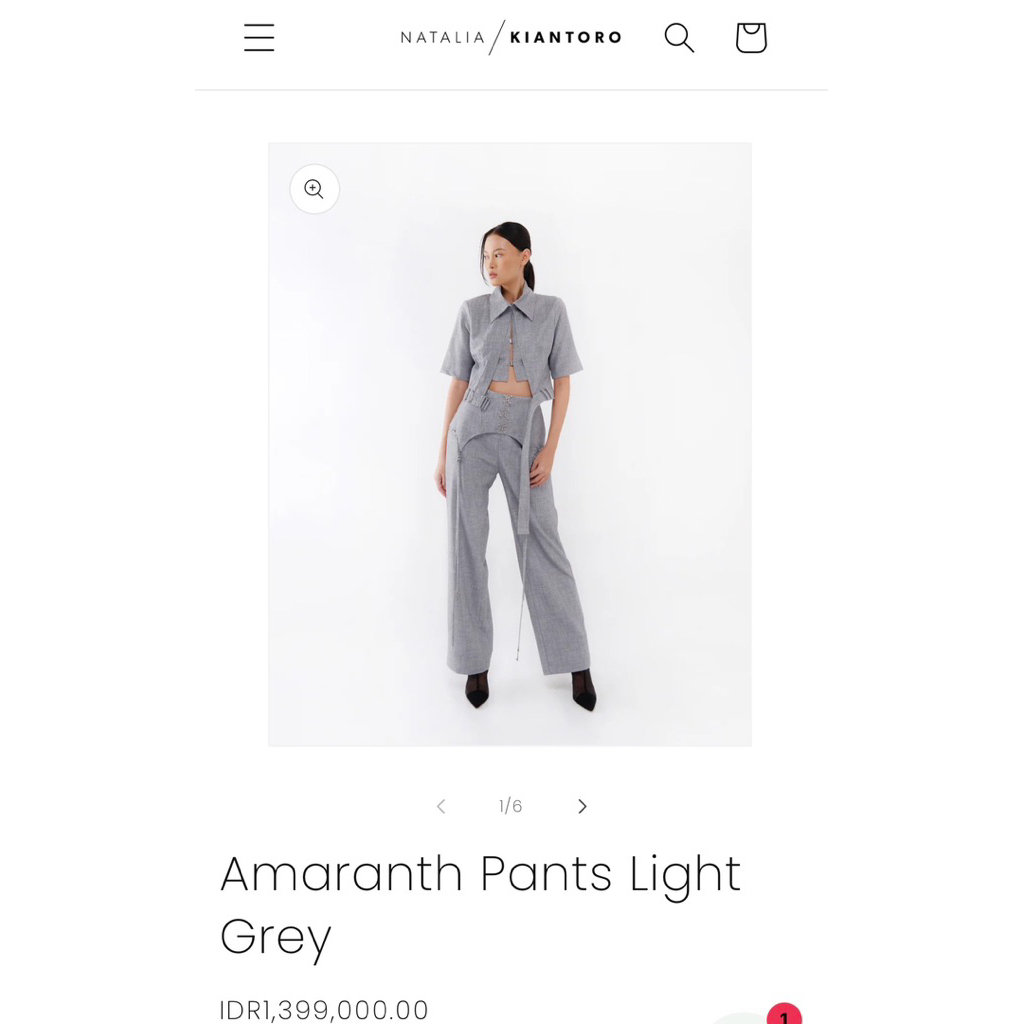 natalia kiantoro grey pants preloved