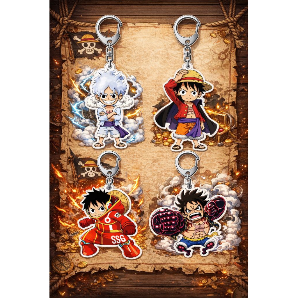 [KeyChain] Gantungan Kunci Luffy Anime One Piece Keren - Luffy Gear 5, Luffy Egghead, Luffy Wano, Lu