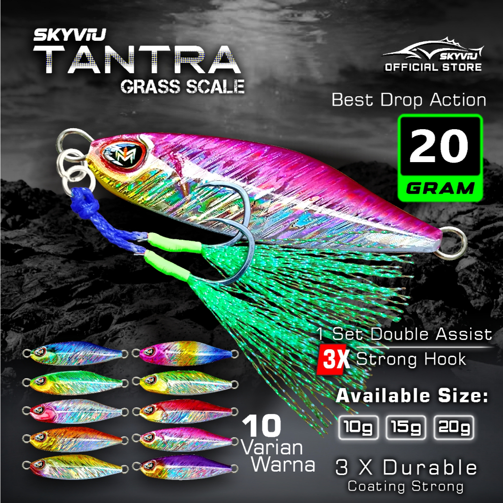 Umpan Pancing SKYVIU TANTRA 20 Gram Hologram Suket 1 Set Double Assist Hook Killer Umpan Pancing 20g