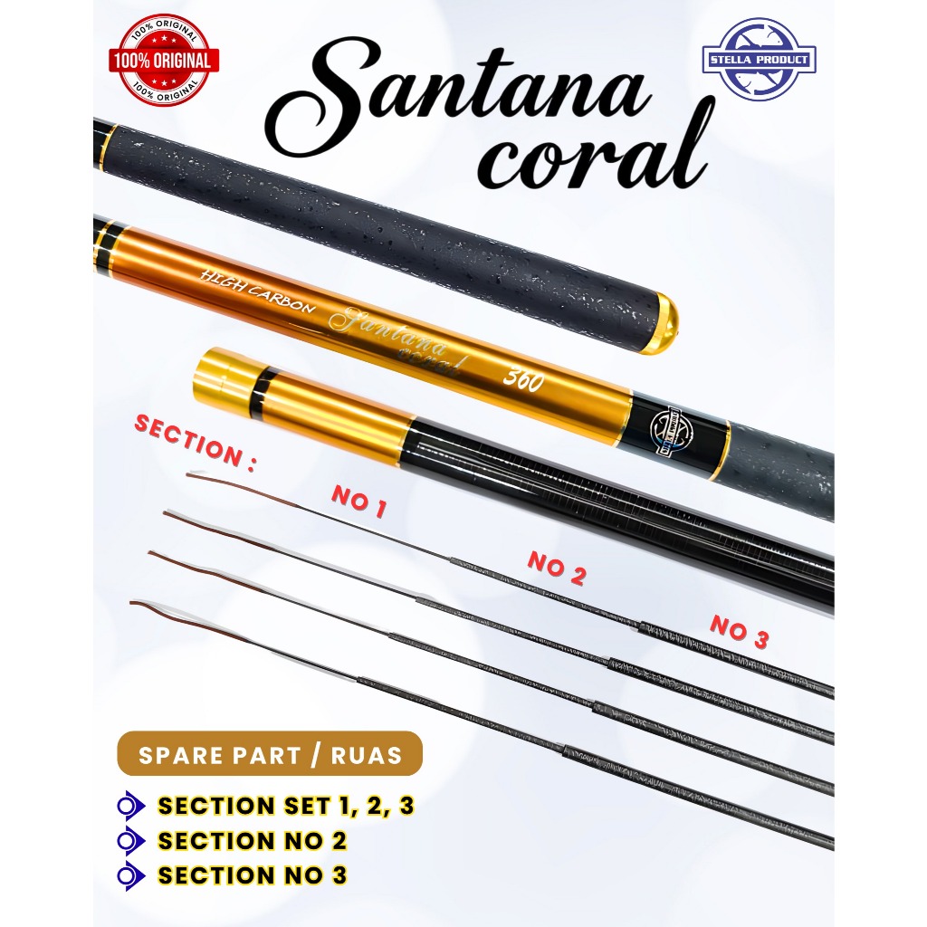 Sparepart Ruas Tegek Stella Santana Coral 360 | Section 1 2 3 / No 2 / No 3 | High Carbon Original |