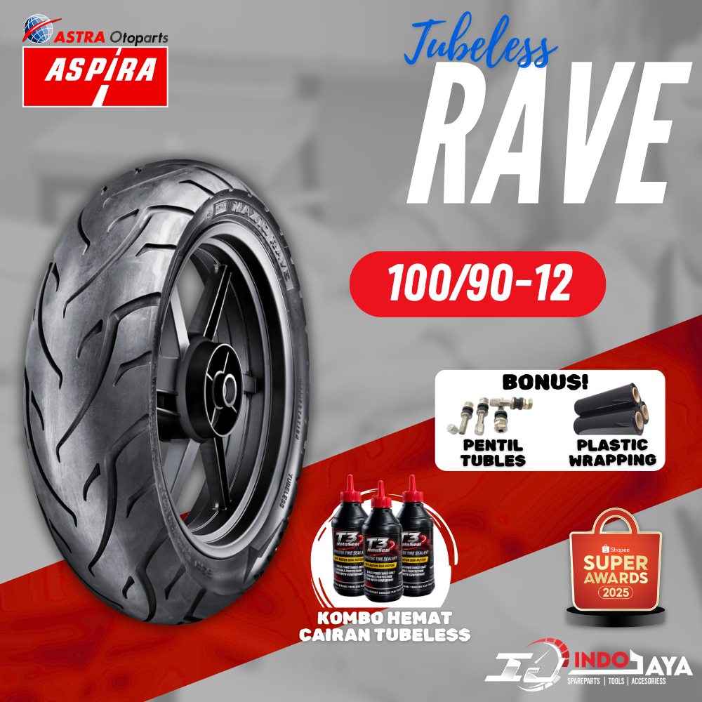 [READY COD] BAN ASPIRA TUBELESS MAXIO RAVE RING 12 100/90-12 / BAN LUAR SCOPPY RING 12 ( 100/90-12 )