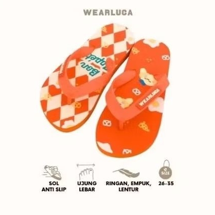 Croissant Terracota Wearluca Riley - Sandal Jepit Anak Laki Laki dan Perempuan