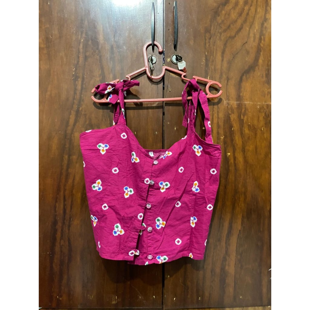 (PRELOVED) Kutang Nenek Jumputan Fuschia