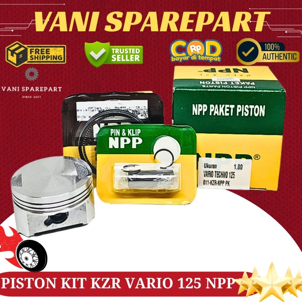 PISTON KIT KZR NPP HONDA VARIO 125 / VARIO TECHNO 125 (11-KZR-NPP) OVERSIZE 100