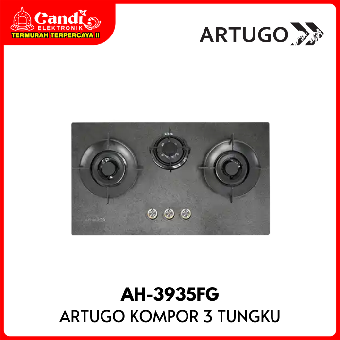 ARTUGO Kompor Gas Tanam 3 Tungku Art Stone AH-3935FG