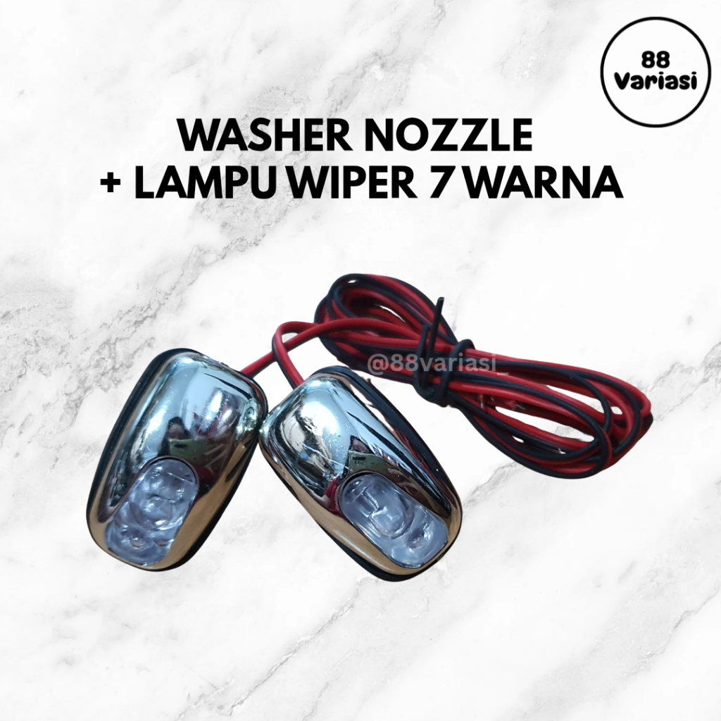 Washer Nozzle + Lampu Wiper 7 Warna Multicolor / Penyempro Wiper Mobil