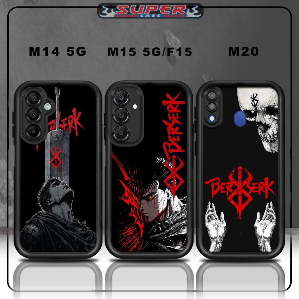 Case Hp SoftCase Hp For Black Glass Premium SAMSUNG M14 5G M15 5G F15 M20 Design BERSERK