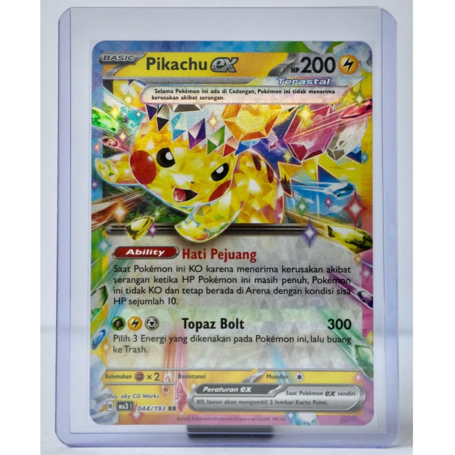 Kartu Pokemon TCG Pikachu EX double Rare // Mega Evolusi Impian EX MA3i 044/193