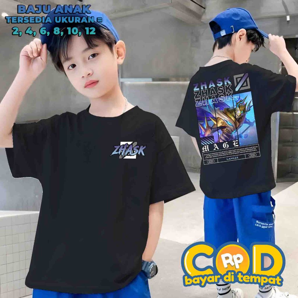 Baju Hero MLBB Bahan Premium soft pe 24s Kaos Anak Hero ML Zhask Mage Skin Terbaru Hero ML