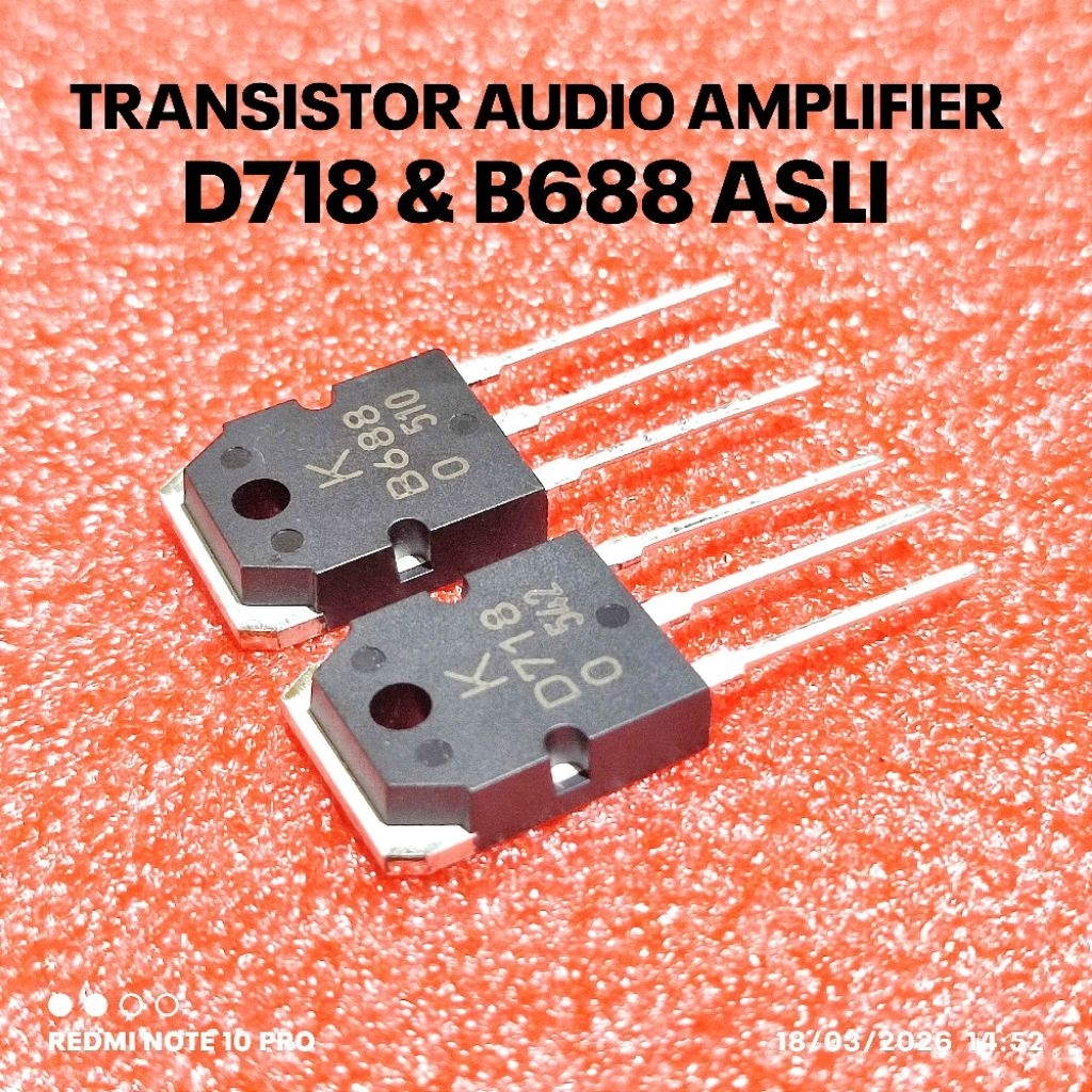 ( 1 SET ) TRANSISTOR D718 D 718 NPN B688 B 688 PNP ASLI KEC