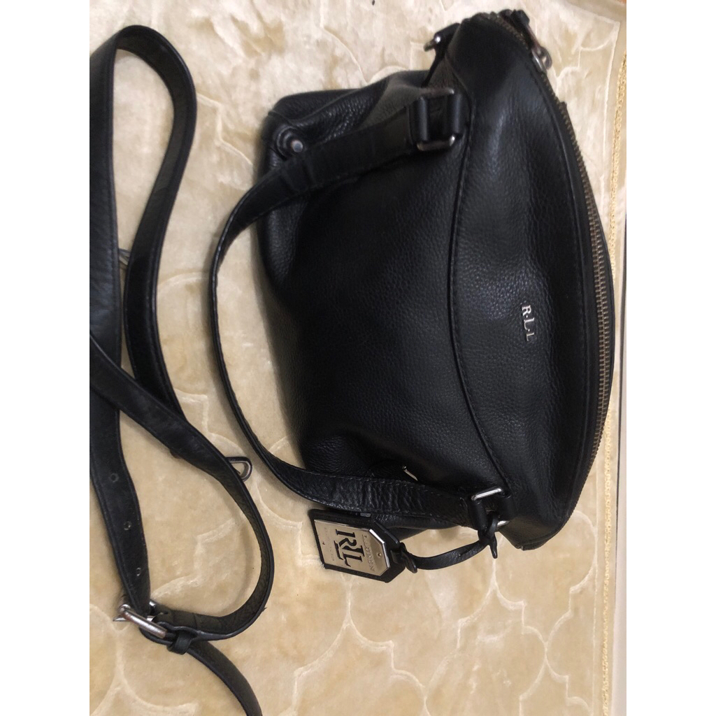 Preloved Tas Ralph Lauren Gafton Black Leather