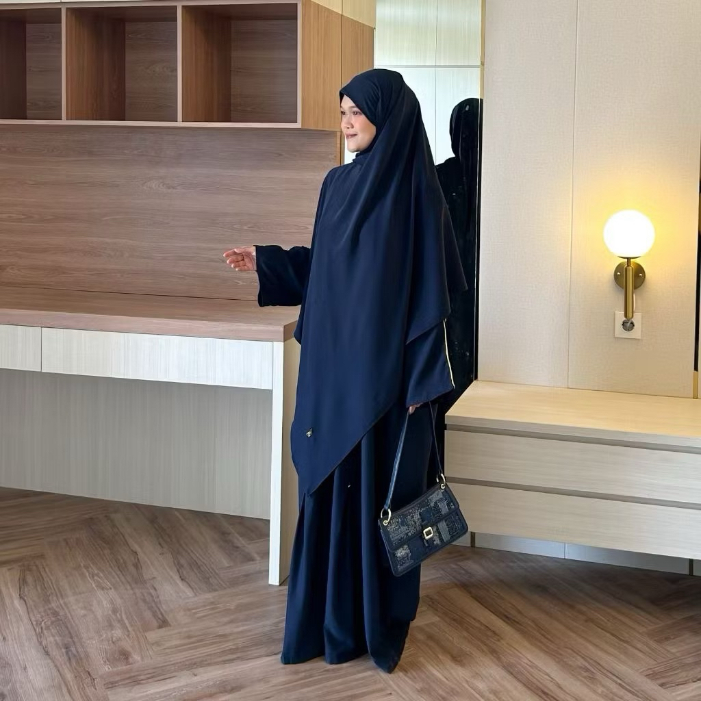 gamis abaya navy houseofamee new