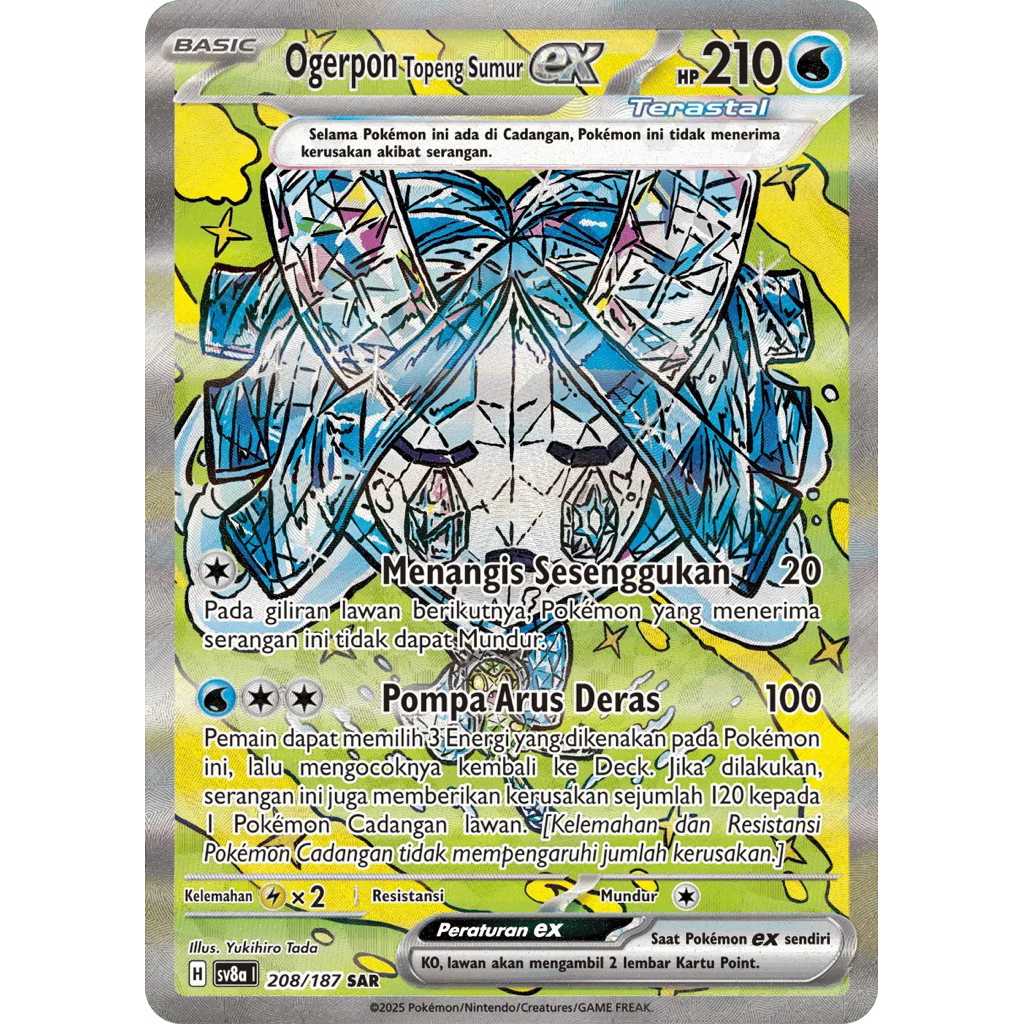 Ogerpon Topeng Sumur EX 208/187 SAR Festival Terastal - Kartu Pokemon TCG Original Indonesia
