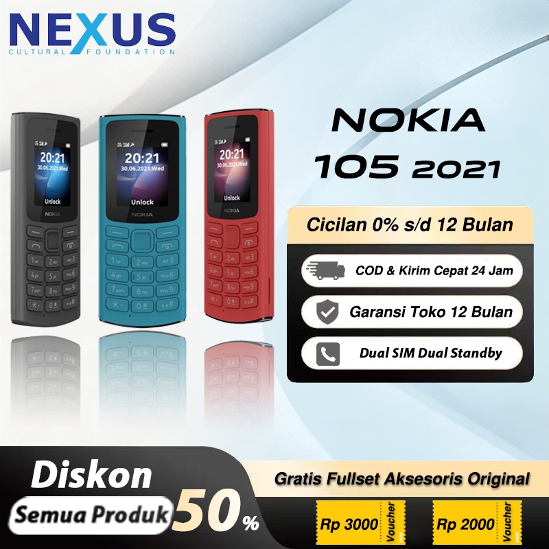 HP Nokia 105 2021 Dual SIM Sinyal Kuat HP Jadul Klasik Second Original Grosir Garansi Toko COD