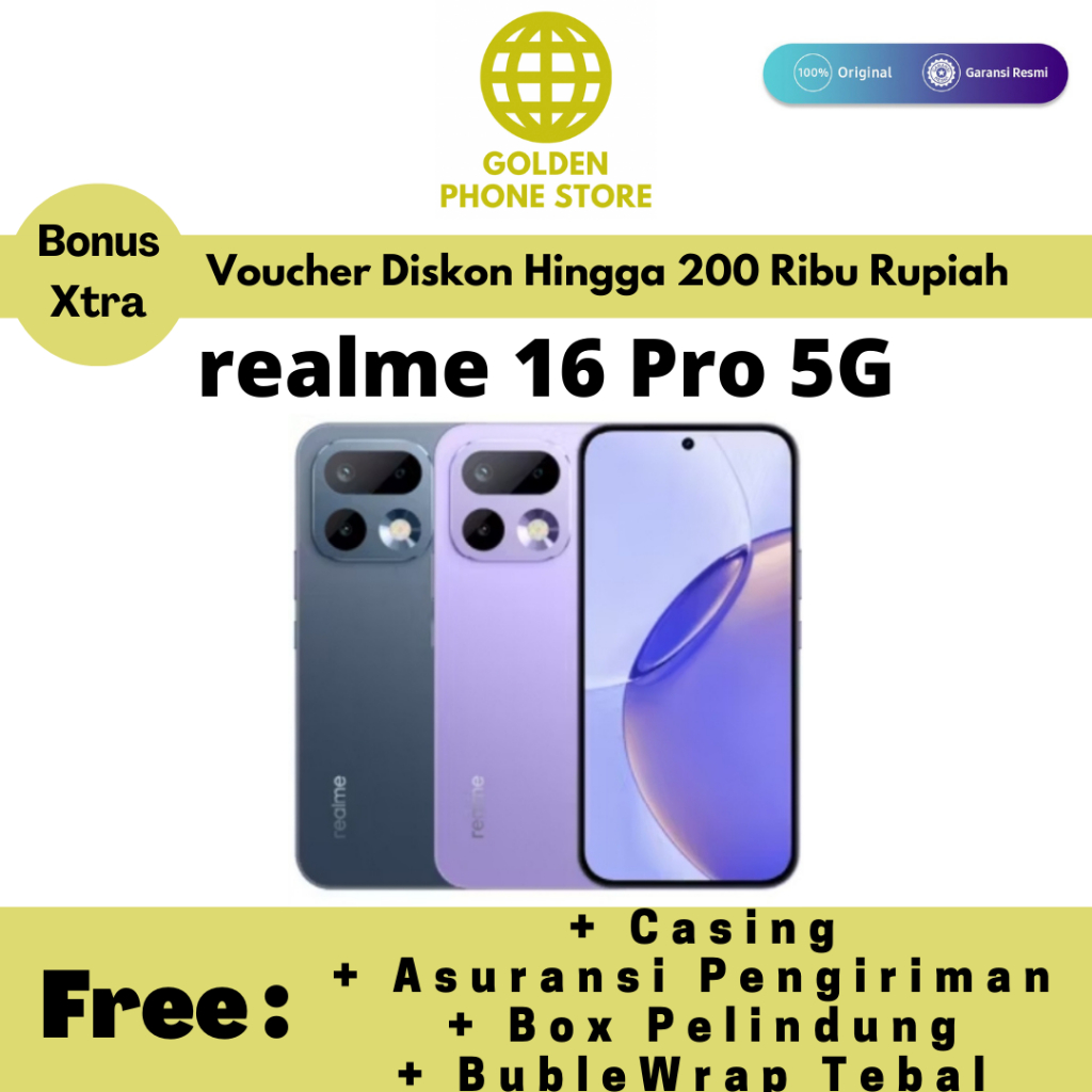 realme 16 Pro 5G 12GB/256GB - Original & Garansi Resmi realme Indonesia
