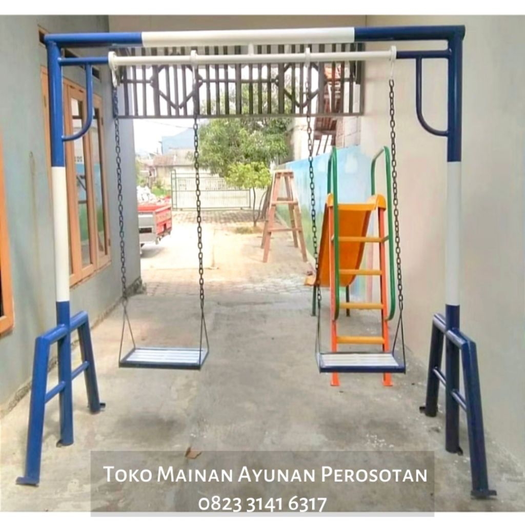 Ayunan Rantai Besi - Ayunan Taman - Ayunan Teras - Ayunan Outdoor Anak Tk Paud - Mainan Ayunan - Pla