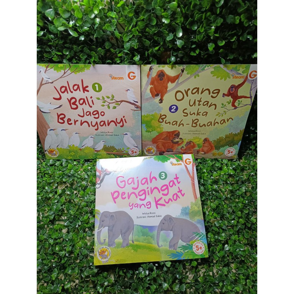 Buku anak seri hewan langka ( 3 buku )