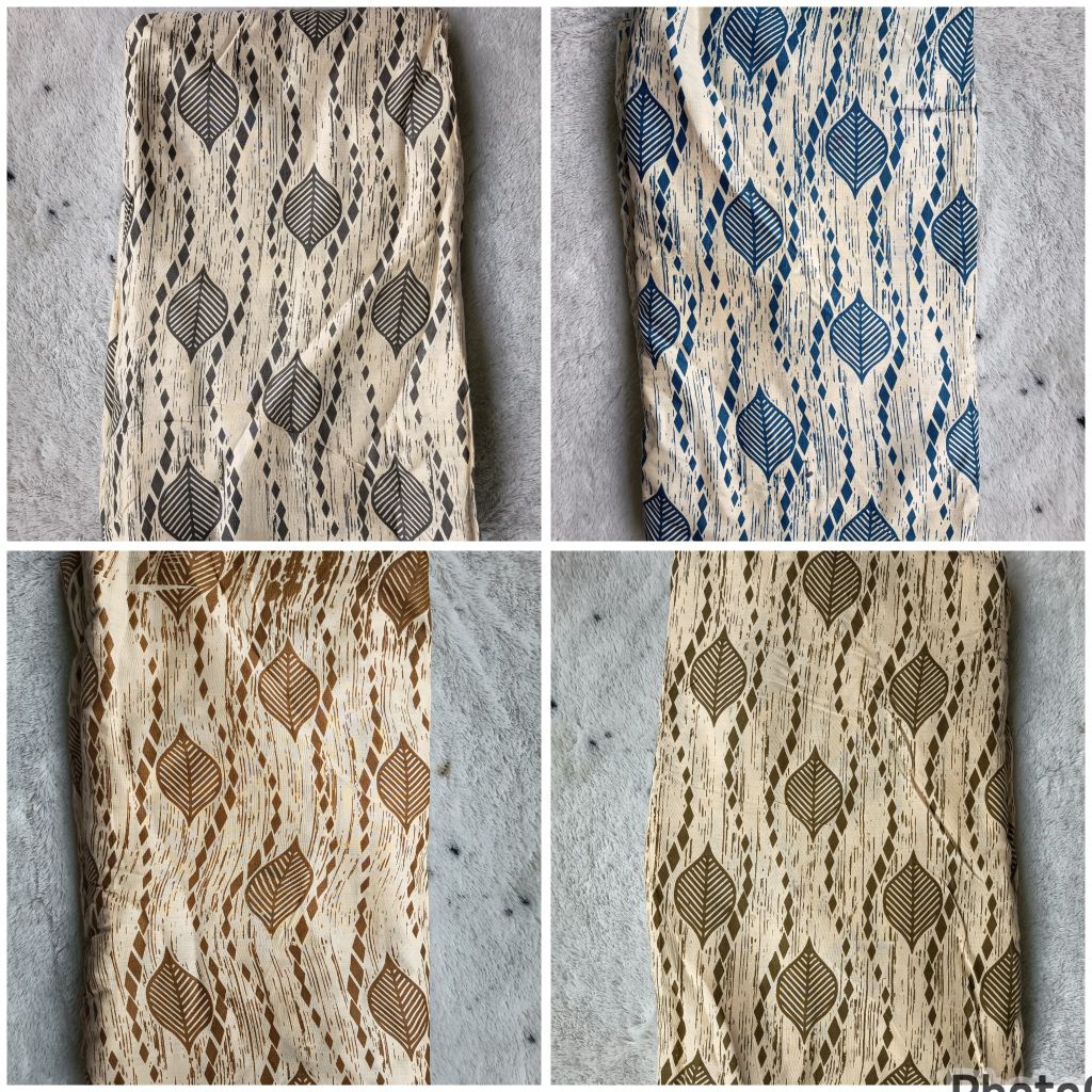 Kain Rayon Motif Daun Kelapa (harga per 0.5 m) || Bahan Mukena / Daster