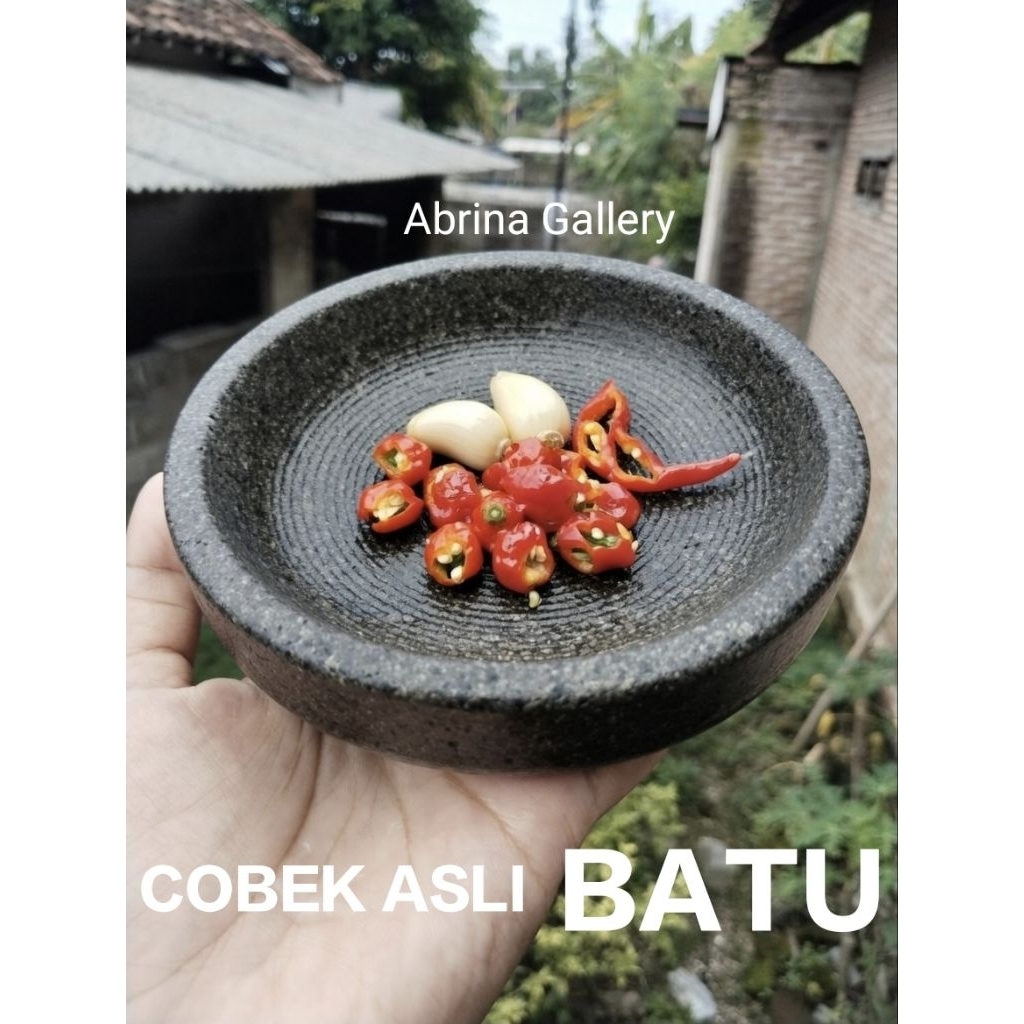 Cobek Batu Asli Andesit - Anti Karat, Anti Jamur, Kuat, Anti Luntur, dan Tahan Lama