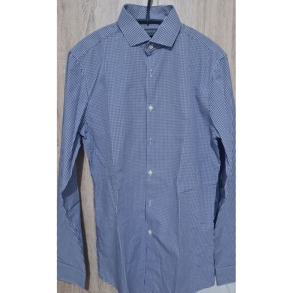 Kemeja Pria Mark Spencer Kotak Kotak Biru