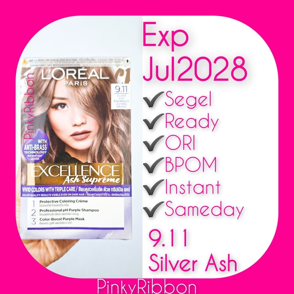 Loreal Paris 9.11 Silver Ash Supreme Excellence Fashion Cat Rambut
