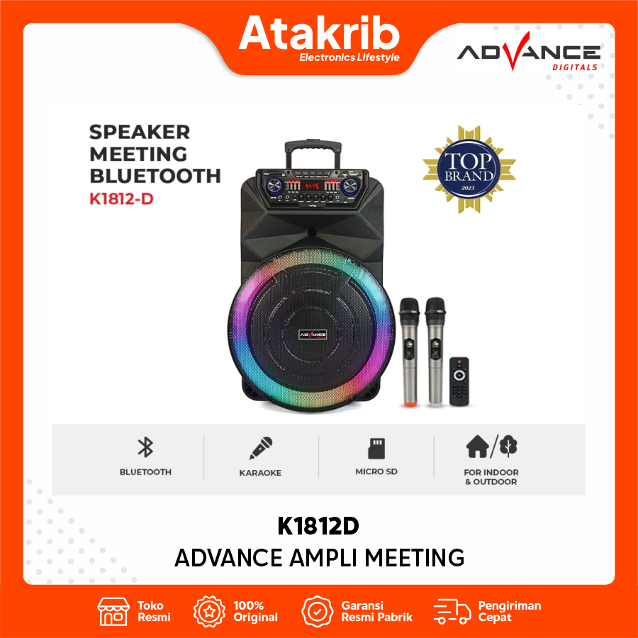ADVANCE AMPLI MEETING K1812D Speaker Meeting Portable Full Bass Ukuran 18 inch