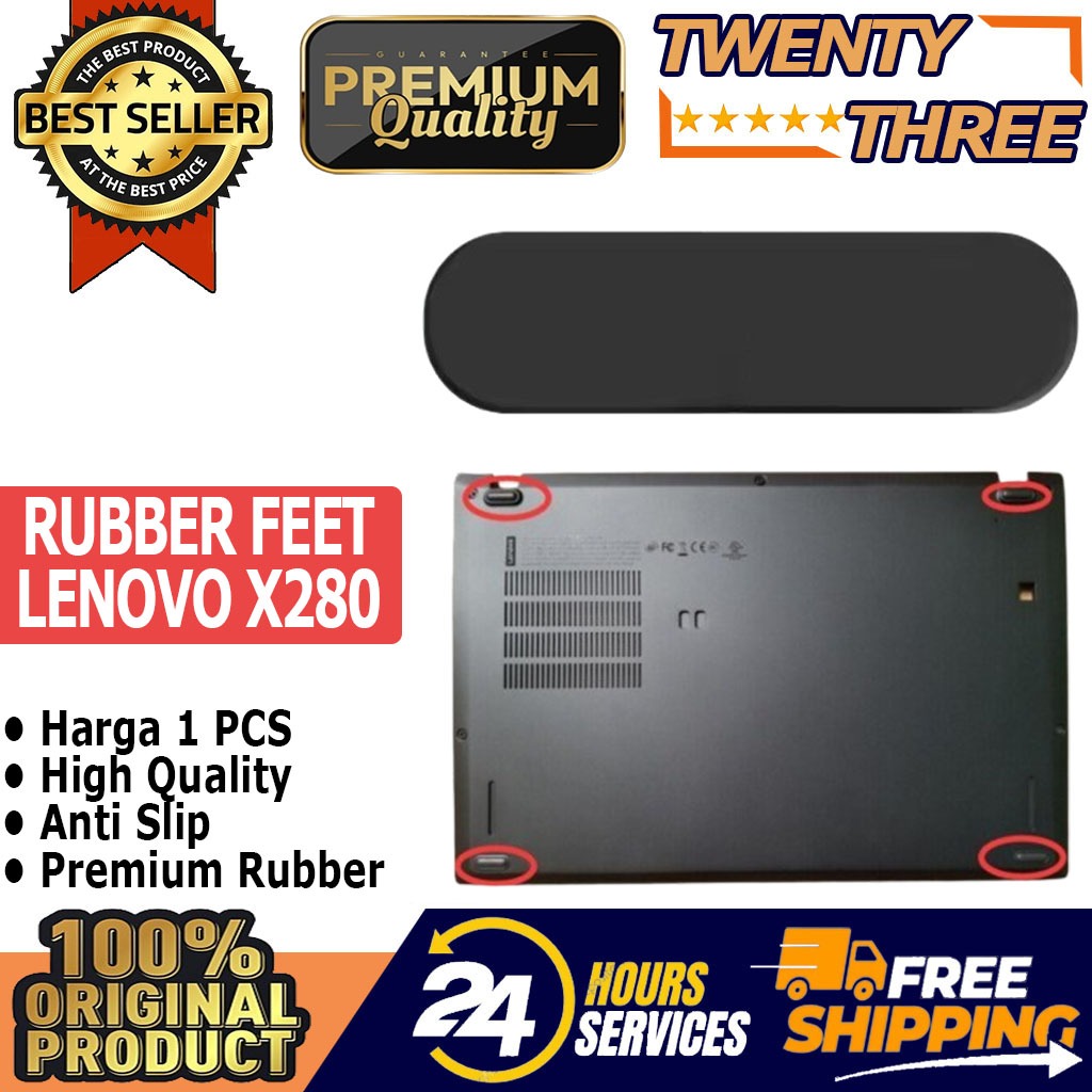 Karet Alas Kaki Rubber Bawah Laptop Lenovo Thinkpad X280 X 280 Feet Pad Bottom Case Anti Slip Licin