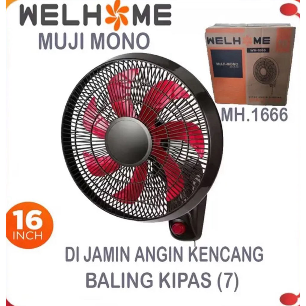 WELHOME KIPAS DINDING 16 INCH - KIPAS GANTUNG MURAH 16 INCH - KIPAS DINDING 16 INCH - KIPAS ANGIN DI
