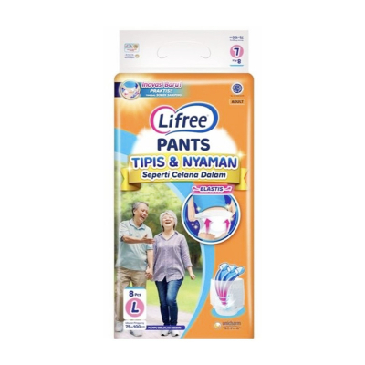 Lifree Tipis & Nyaman Popok Celana Dewasa L 8 pcs