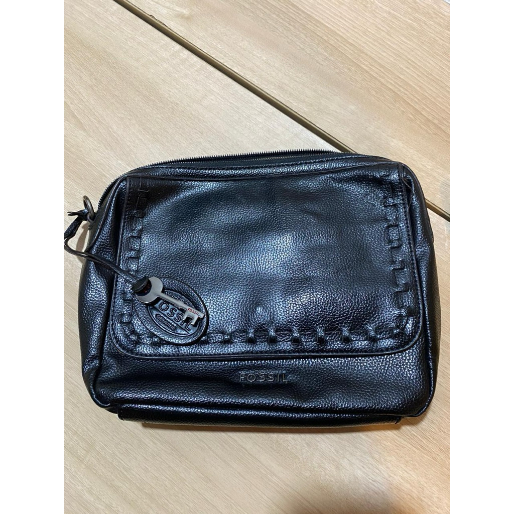 Tas Kulit Pria Fossil Hitam Men’s Leather Hand Bag Bagus Murah