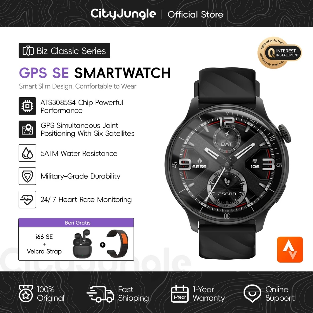 Cityjungle Smartwatch GPS SE Jam Tangan Pintar Pria Wanita | Desain Elegan & Layar AMOLED 1.43" | GP
