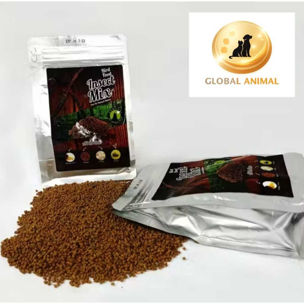 PAKAN BURUNG INSECT MIX 100 GRAM pakan ternak voer pur pakan harian burung murai batu kenari
