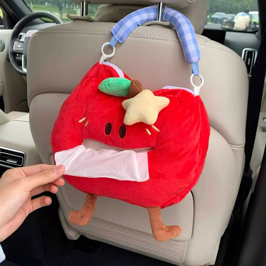 Apple Tempat Tissue Tisu Boneka Gantung Bentuk Apel Lucu Boneka Merah, Tempat Tisu Mobil, Dapur, Dek