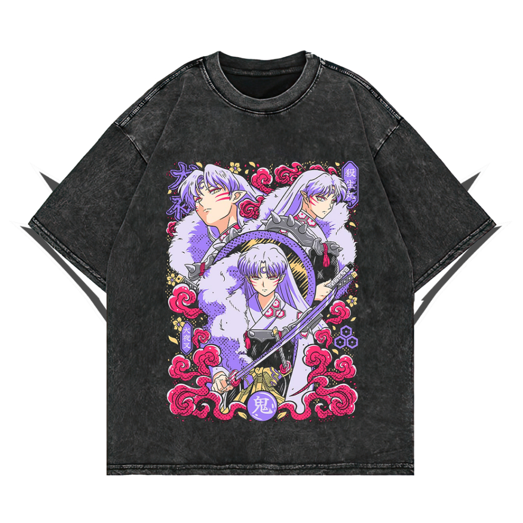 Glatosphere "Inuyasha" Stone Wash Oversize T-Shirt | Oversize | Atasan | Vintage | Anime | Unisex