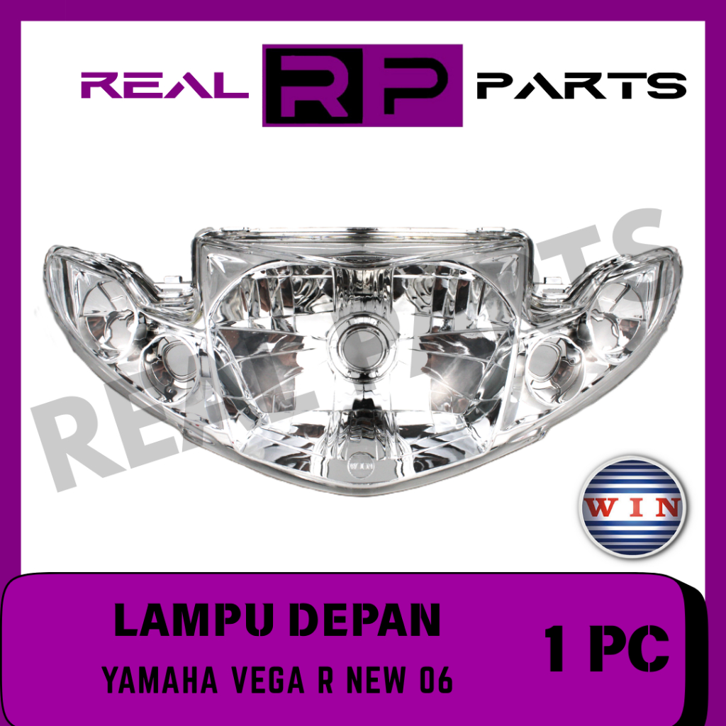 REAL-PARTS/WIN-LAMPU-DEPAN/REFLEKTOR/HEADLAMP/HEADLIGHT/MOTOR/YAMAHA/VEGA-R-06/NEW/2006-2008/GRADE-O
