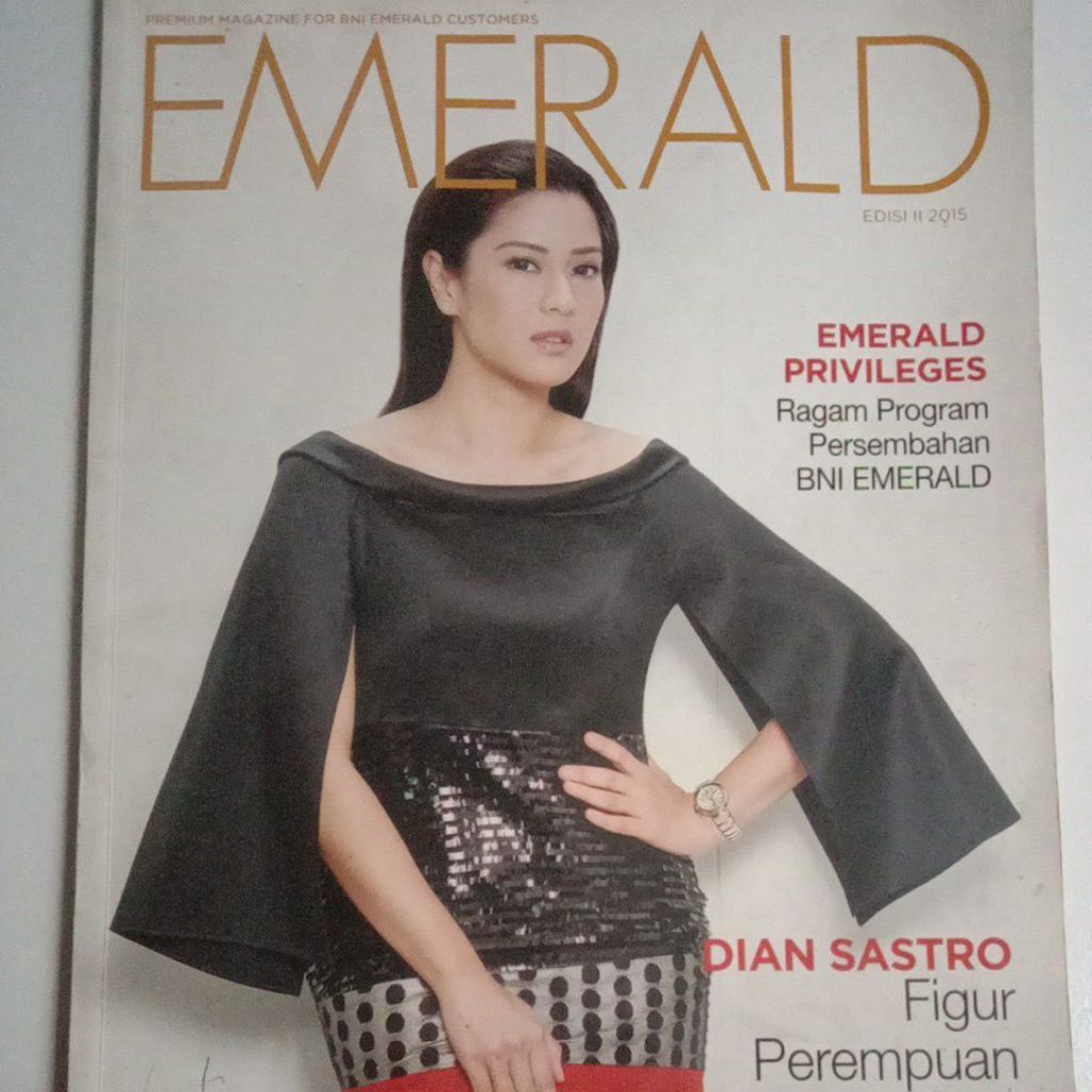 Majalah Emerald Tahun 2015 Cover Cantik Dian Sastrowardoyo (Gadis Sampul'96)
