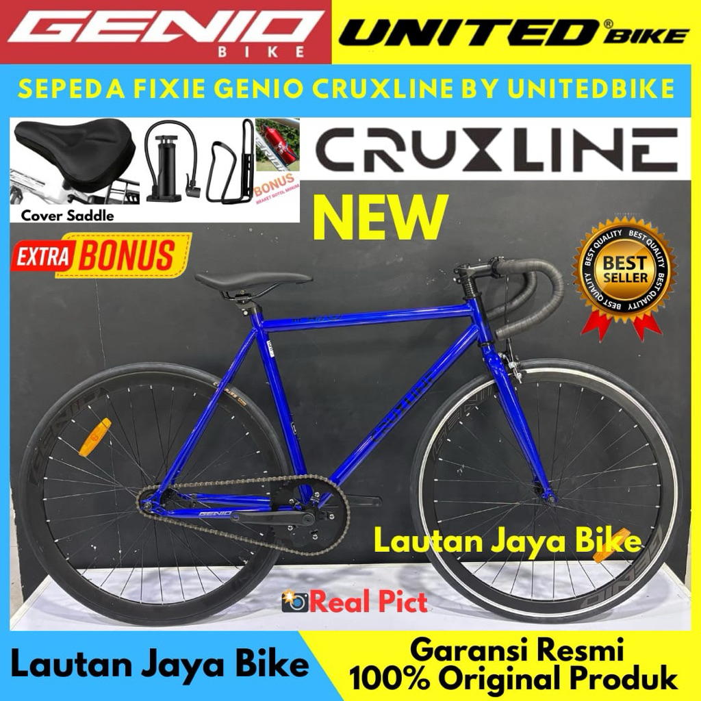 Sepeda Fixie Genio Cruxline Rem Torpedo Stang Balap 700c