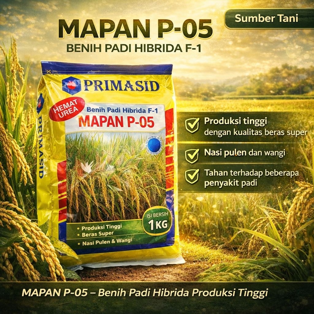 Benih Padi Hibrida F-1 Mapan P05