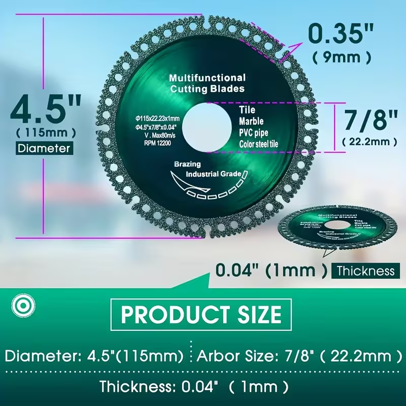 Multifungsi 6In1 Diamond Cutting Mata Gerinda Besi Gerinda Batu Gerinda Kayu Gerinda Keramik Pisau G