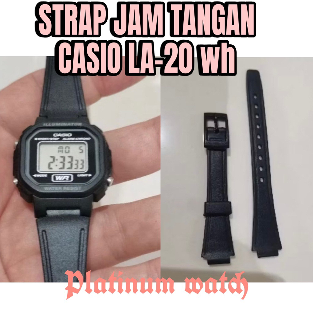 Strap Tali Jam Tangan Casio LA-20WH Rubber Hitam