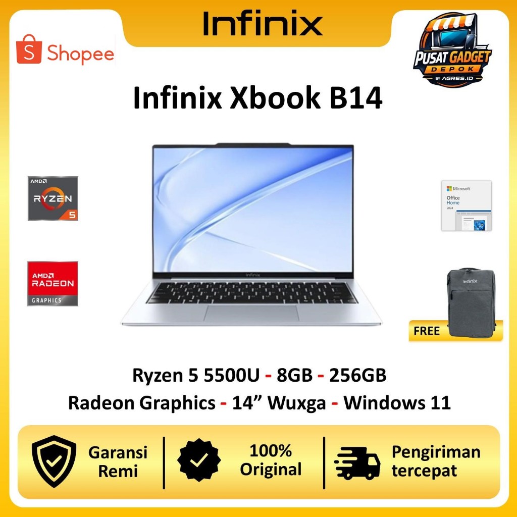[ Special Promo ] INFINIX Laptop XBook B14 AMD Ryzen 5 7535HS 16GB 512GB ssd 14 WUXGA IPS W11