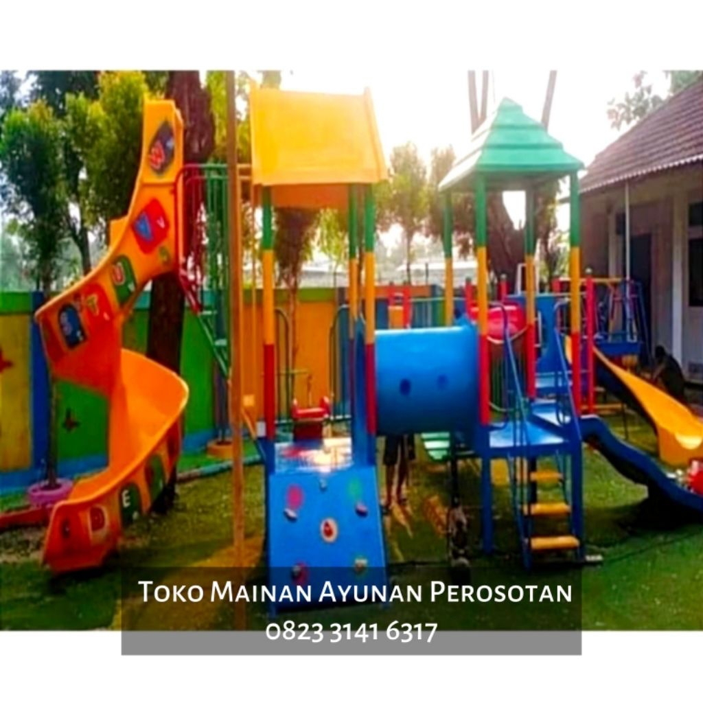 Mainan Perosotan Set Ayunan - Mainan Prosotan Set Ayunan - Perosotan Spiral Besi - Prosotan Spiral B