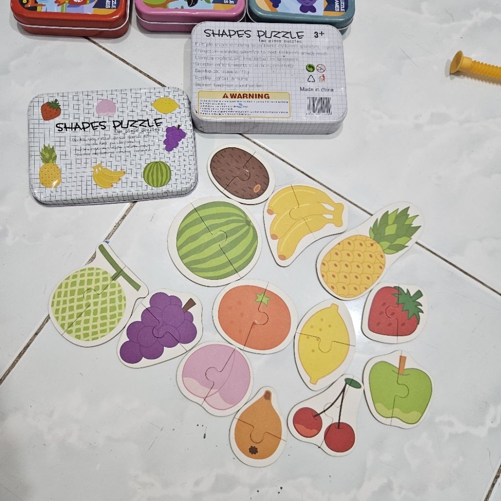Puzzle 2 Buah Two Pieces Puzzle untuk Anak Buah Preloved