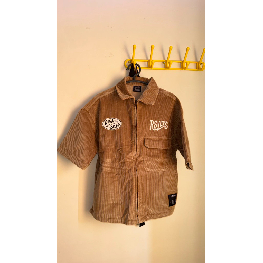 [PRELOVED] Corduroy Jaket Pendek | Brown Corduroy Jacket | Kemeja Jaket Pendek Pria | Work Jacket