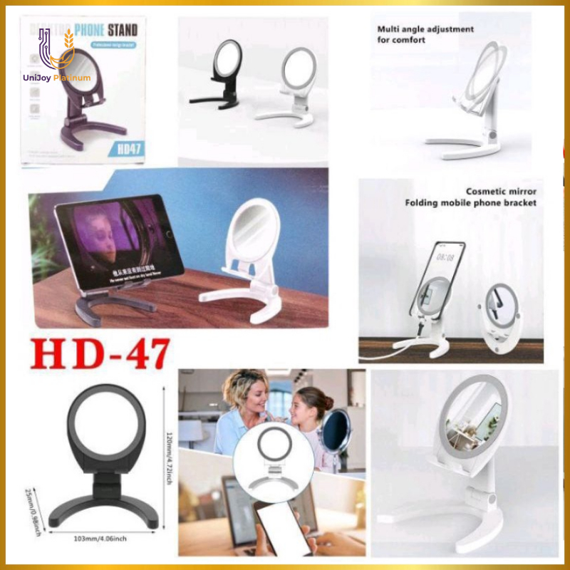 Phone Holder Meja Cermin Stand HP Folding Desktop Universal HD-47