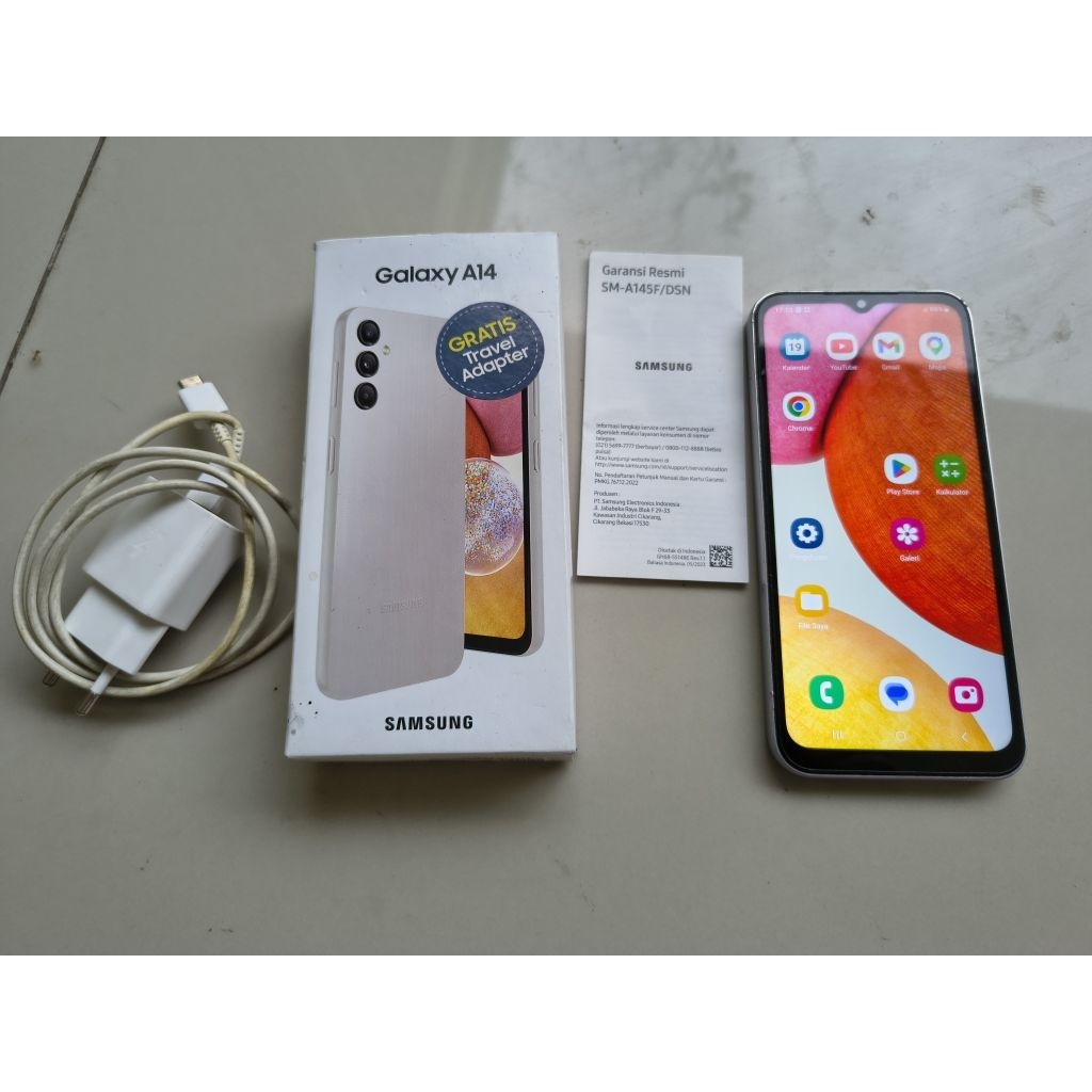 hp Samsung galaxy A14 4G ram 6 GB internal 128 GB lengkap normal bekas