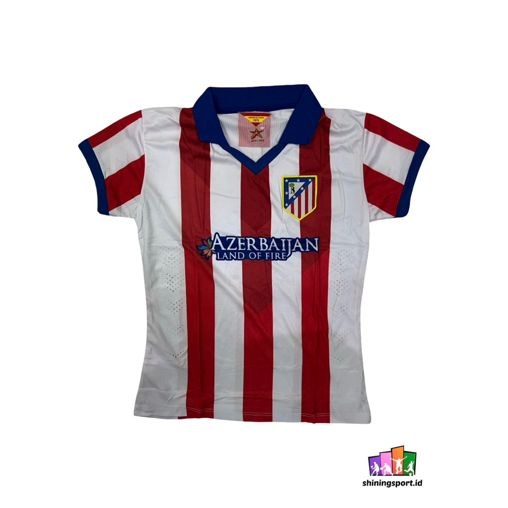 Jersey Bola Anak Hingga Remaja Retro Vintage Atletico Madrid Home 2014/2015 All Size Fit To XL 7 Sta