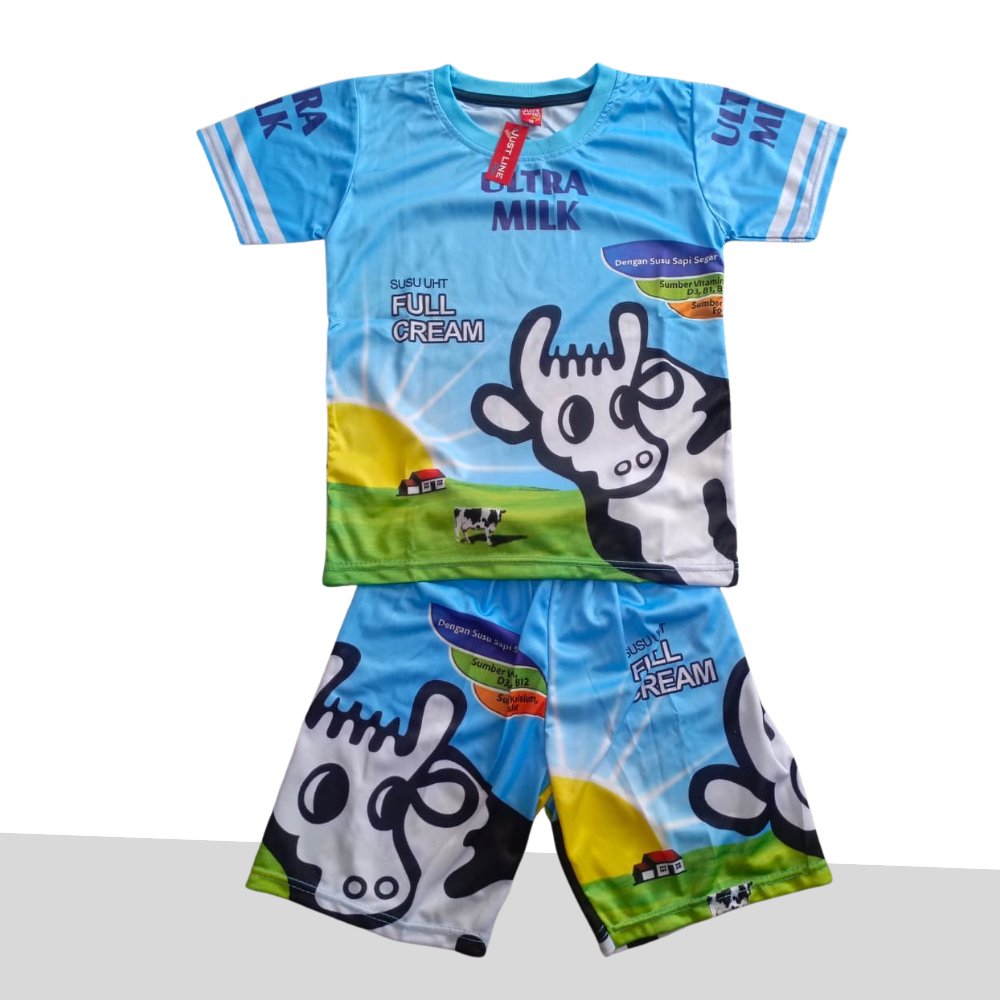 SETELAN BAJU ANAK PRINTING ULTRAMILD BAJU MOTIF UMUR 2-12 TAHUN Setelan baju mobile legend