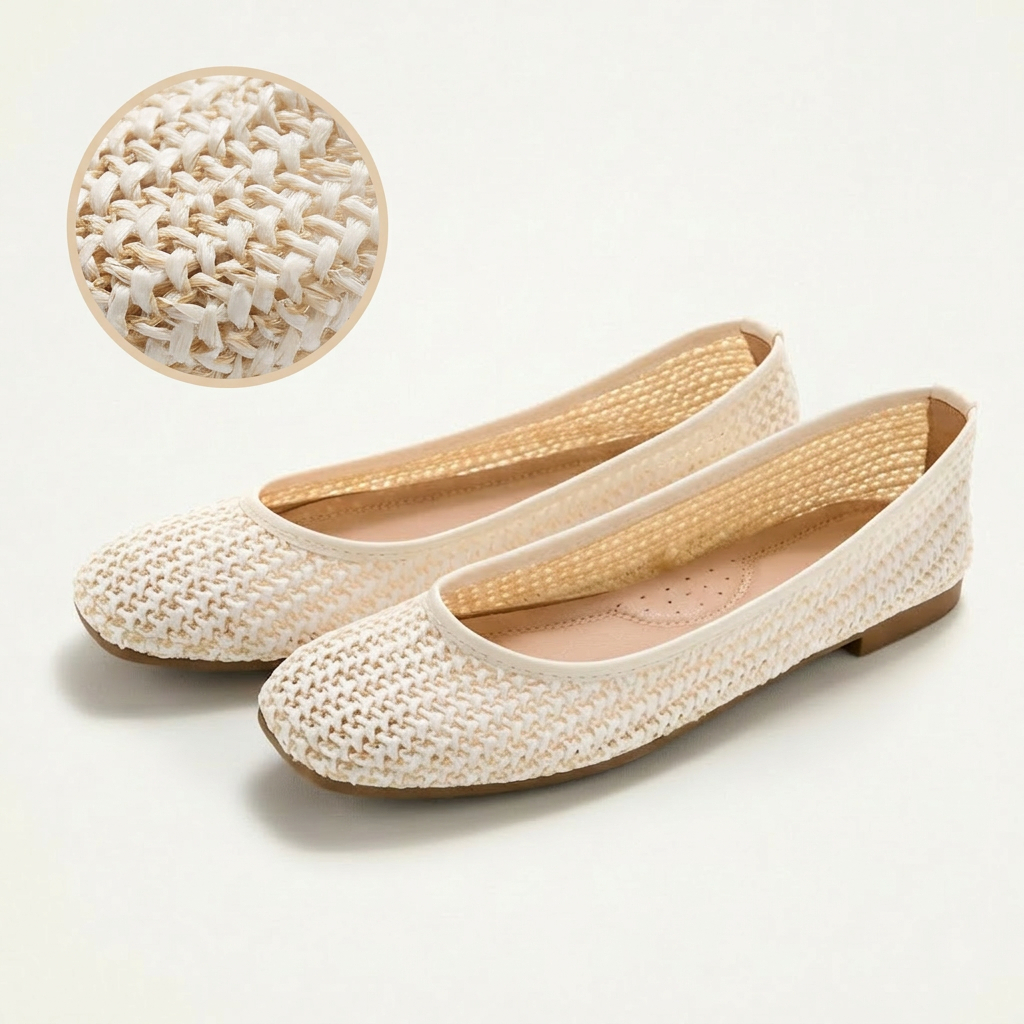 Berrybenka Sofia Meiwa Crochet Sepatu Flat Wanita Flat Shoes Rajut Ringan & Stylish